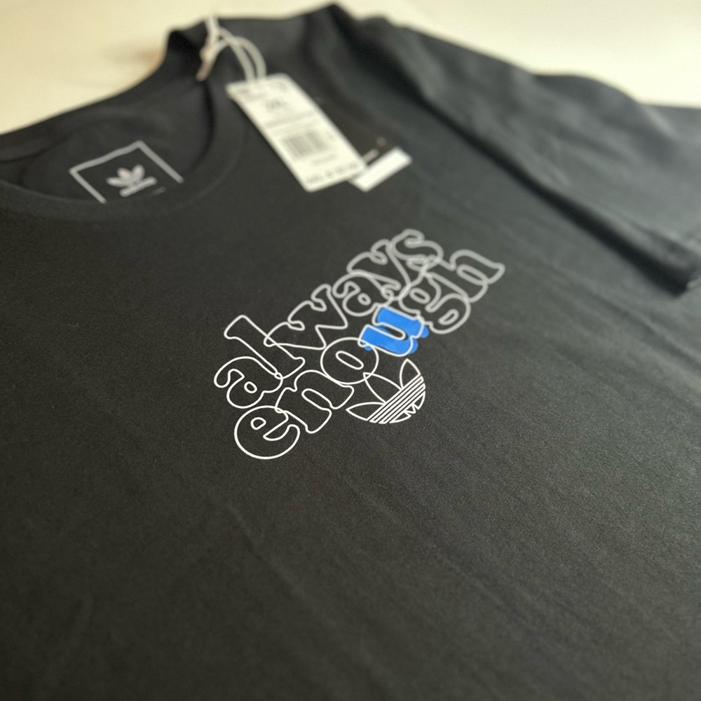 Black Adidas Daewon Song Message Short Sleeve Tee